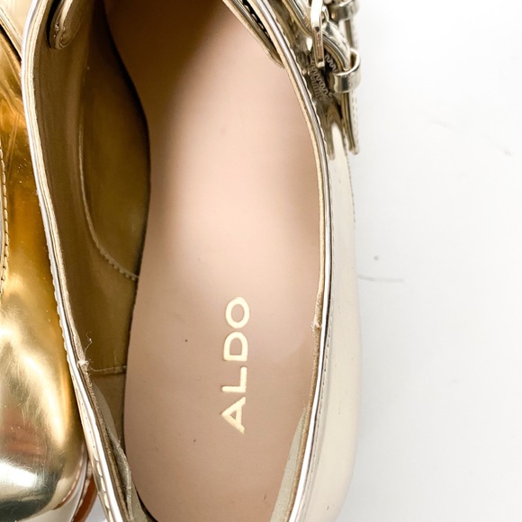 Gold Platform Oxford Loafers sz 7.5 - Picture 6 of 9